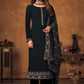 Straight Salwar Suit Georgette Black Crystals Salwar Kameez