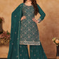 Straight Salwar Suit Faux Georgette Rama Embroidered Salwar Kameez