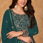 Straight Salwar Suit Faux Georgette Rama Embroidered Salwar Kameez