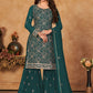 Straight Salwar Suit Faux Georgette Rama Embroidered Salwar Kameez