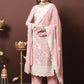 Straight Salwar Suit Chiffon Chinon Pink Crystals Salwar Kameez