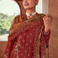 Straight Salwar Suit Silk Rust Embroidered Salwar Kameez