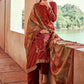 Straight Salwar Suit Silk Rust Embroidered Salwar Kameez