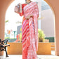 Contemporary Weight Less Peach Embroidered Saree