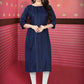 Designer Kurti Cotton Blue Strips Print Kurtis