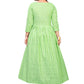 Gown Cotton Green Strips Print Gown