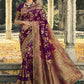 Trendy Saree Banarasi Silk Purple Swarovski Saree