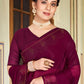 Classic Chiffon Wine Stone Saree