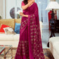Trendy Saree Fancy Fabric Rani Foil Print Saree