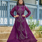 Designer Gown Faux Georgette Purple Swarovski Gown
