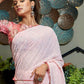 Contemporary Georgette Pink Swarovski Saree