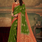 Trendy Saree Pure Dola Silk Green Swarovski Saree