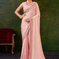 Designer Imported Peach Swarovski Saree