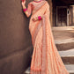 Classic Silk Peach Digital Print Saree