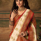 Classic Pure Dola Silk Cream Swarovski Saree