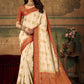 Classic Pure Dola Silk Cream Swarovski Saree