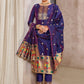 Salwar Suit Tafeta Silk Blue Jacquard Work Salwar Kameez