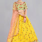 Lehenga Choli Tafeta Silk Yellow Embroidered Lehenga Choli