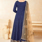 Salwar Suit Tafeta Silk Blue Embroidered Salwar Kameez