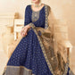 Salwar Suit Tafeta Silk Blue Embroidered Salwar Kameez