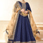 Salwar Suit Tafeta Silk Blue Embroidered Salwar Kameez