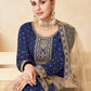 Salwar Suit Tafeta Silk Blue Embroidered Salwar Kameez