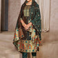 Pant Style Suit Tafeta Silk Sea Green Jacquard Work Salwar Kameez