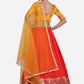 Lehenga Choli Tafeta Silk Orange Plain Lehenga Choli