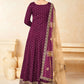 Salwar Suit Tafeta Silk Purple Embroidered Salwar Kameez