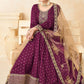 Salwar Suit Tafeta Silk Purple Embroidered Salwar Kameez