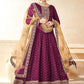Salwar Suit Tafeta Silk Purple Embroidered Salwar Kameez