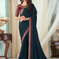 Contemporary Silk Teal Embroidered Saree