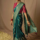 Classic Brasso Teal Woven Saree
