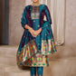Salwar Suit Tafeta Silk Teal Jacquard Work Salwar Kameez