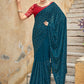 Contemporary Chinon Teal Sequins Saree