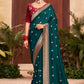 Classic Silk Teal Embroidered Saree
