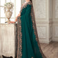 Traditional Saree Silk Teal Embroidered Saree