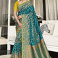 Classic Silk Teal Embroidered Saree