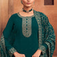 Salwar Suit Georgette Teal Embroidered Salwar Kameez