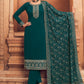 Salwar Suit Georgette Teal Embroidered Salwar Kameez