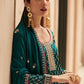 Pakistani Salwar Suit Silk Teal Embroidered Salwar Kameez