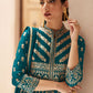 Salwar Suit Georgette Teal Embroidered Salwar Kameez