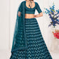 Lehenga Choli Georgette Teal Embroidered Lehenga Choli