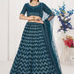 Lehenga Choli Georgette Teal Embroidered Lehenga Choli