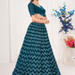 Lehenga Choli Georgette Teal Embroidered Lehenga Choli