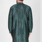 Kurta Pyjama Art Silk Teal Print Mens