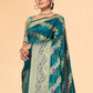 Classic Organza Teal Woven Saree