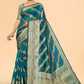 Classic Organza Teal Woven Saree