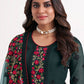 Salwar Suit Georgette Teal Embroidered Salwar Kameez