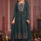 Palazzo Salwar Suit Georgette Teal Embroidered Salwar Kameez